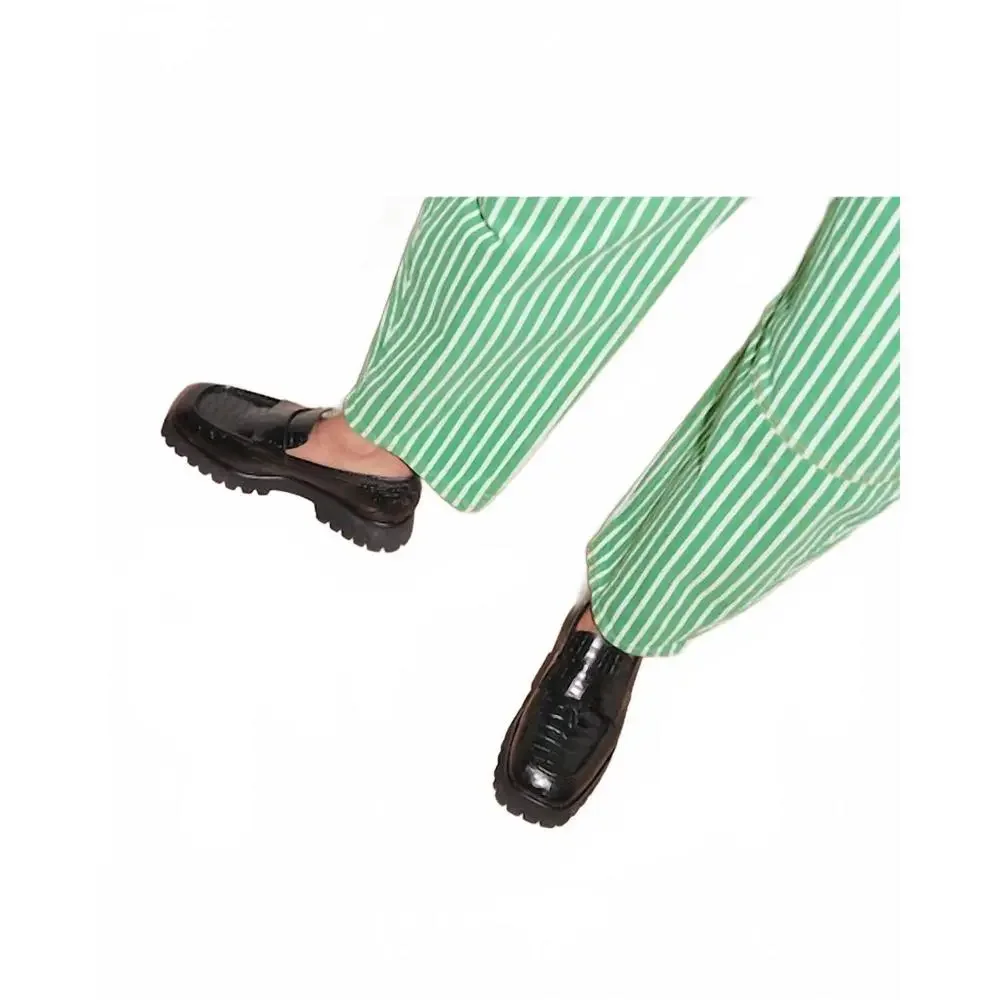 Freda Salvador Black Textured Leather Lug Sole Loafers - Picture 4 of 4